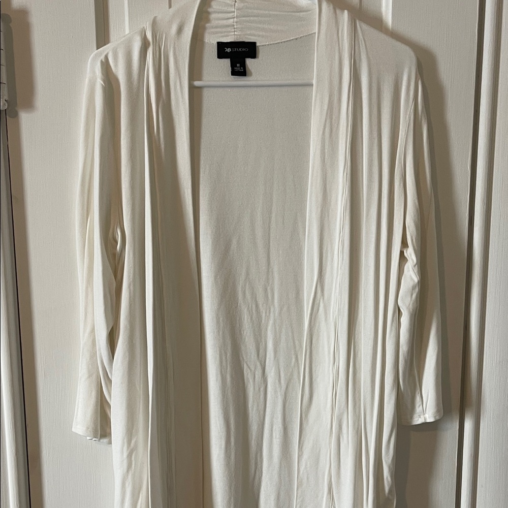 AB studio Cream Open Front Cardigan